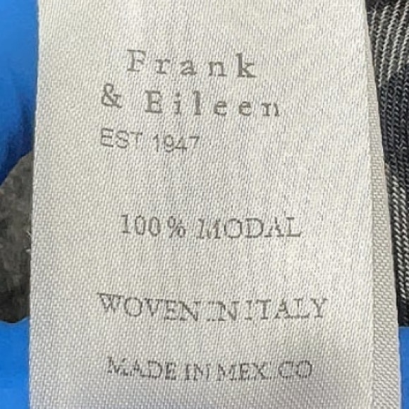 Frank & Eileen Eileen Plaid Charcoal Gray Long Sleeve Button Down Modal XXS - Picture 5 of 9